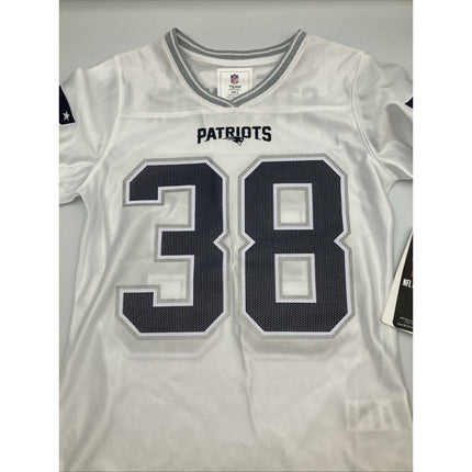 Rhamondre Stevenson 38 New England Patriots NFL White Jersey Girl's MEDIUM NWT - Long Island Liquidation