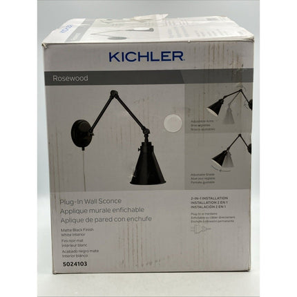 Rosewood Light Matte Black Wall Sconce - Long Island Liquidation