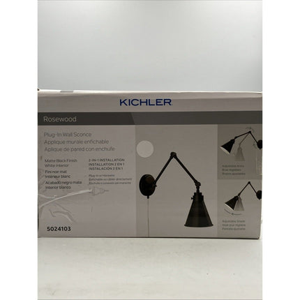 Rosewood Light Matte Black Wall Sconce - Long Island Liquidation