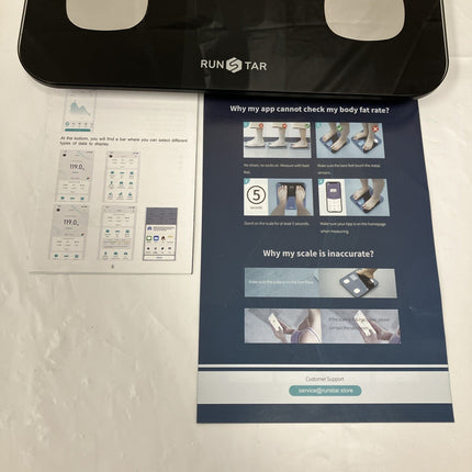 Run Star Smart Body Fat Scale FG2210LB Bluetooth Fitness APP Connect 15 Metrics - Long Island Liquidation
