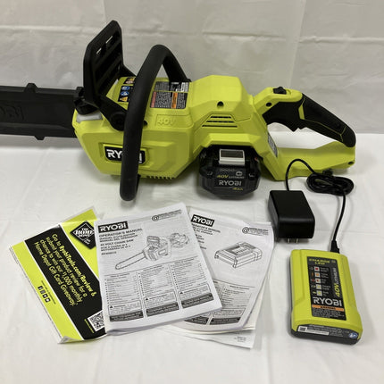 RYOBI 40V HP Brushless 14 in. Chainsaw with 4.0 Ah Battery and Charger Ry405100 - Long Island Liquidation