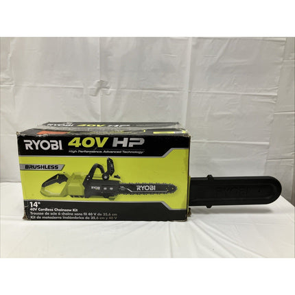 RYOBI 40V HP Brushless 14 in. Chainsaw with 4.0 Ah Battery and Charger Ry405100 - Long Island Liquidation