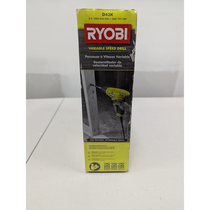 Ryobi 5.5 - Amp 3/8 in. Variable Speed Corded Electric Drill - D43K - Long Island Liquidation