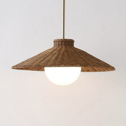 Safavieh Kalena Rattan and Metal Pendant in Natural / Brass - Long Island Liquidation
