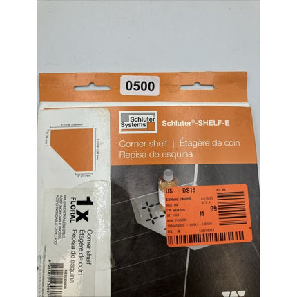 Schluter SES2D5EB Shelf - E Floral Design Corner Shelf - Brushed Stainless Steel! - Long Island Liquidation