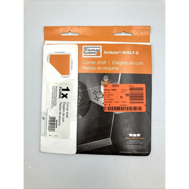 Schluter SES2D5EB Shelf - E Floral Design Corner Shelf - Brushed Stainless Steel! - Long Island Liquidation