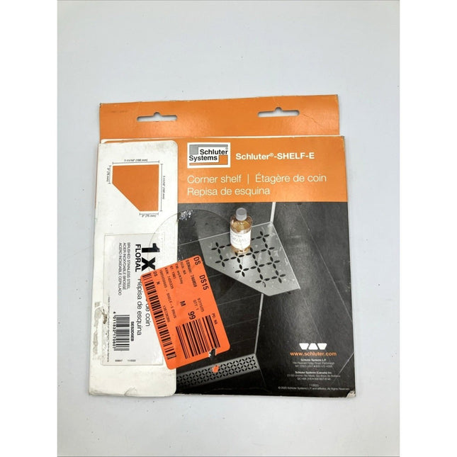 Schluter SES2D5EB Shelf - E Floral Design Corner Shelf - Brushed Stainless Steel - Long Island Liquidation