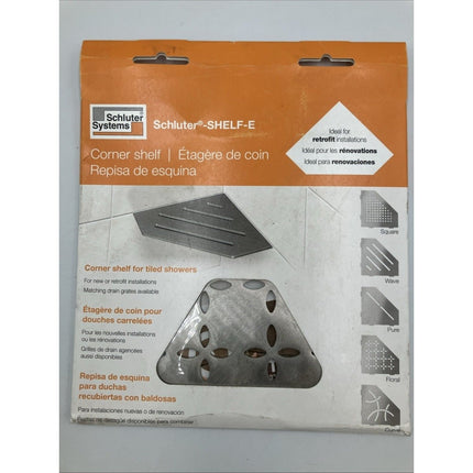 Schluter SES2D5EB Shelf - E Floral Design Corner Shelf - Brushed Stainless Steel! - Long Island Liquidation