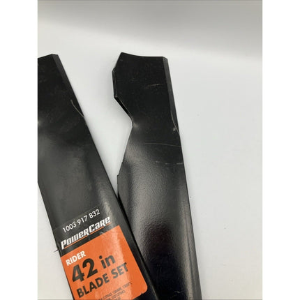 Set PowerCare 42" Rider Blade Set 1003 917 832 fits Craftsman,Husqvarna & Poulan - Long Island Liquidation