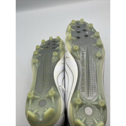 Size 13 - Under Armour Command MC Mens Lacrosse LAX Cleats White / Silver - Long Island Liquidation