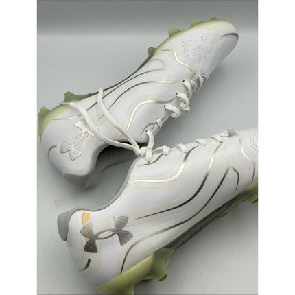 Size 13 - Under Armour Command MC Mens Lacrosse LAX Cleats White / Silver - Long Island Liquidation