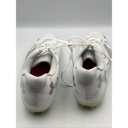 Size 13 - Under Armour Command MC Mens Lacrosse LAX Cleats White / Silver - Long Island Liquidation