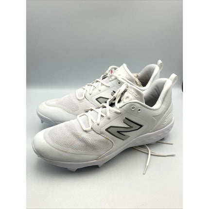 Size 16 Wide Mens New Balance PL3000W6 Fresh Foam 3000 v6 Cleats White - Long Island Liquidation