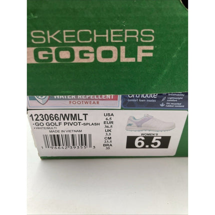 Skechers Women's Go Golf Pivot - Splash White/Blue Golf Shoes 123066.WMLT 6.5 - Long Island Liquidation