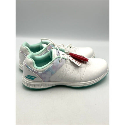 Skechers Women's Go Golf Pivot - Splash White/Blue Golf Shoes 123066.WMLT 7 - Long Island Liquidation