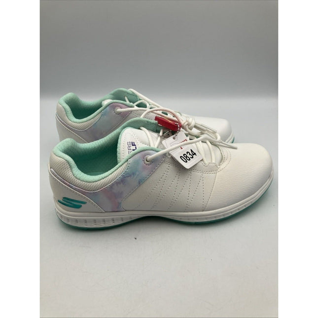 Skechers Women's Go Golf Pivot - Splash White/Blue Golf Shoes 123066.WMLT 7.5 - Long Island Liquidation