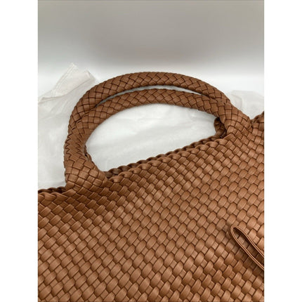SporGenius Woven Tote Bag for Women, Vegan Leather Beach Bags with Small Purse. - Long Island Liquidation