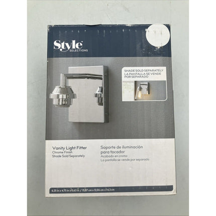 Style Selections 6.25" Chrome Transitional Vanity Light Fitter, 1 light - Long Island Liquidation