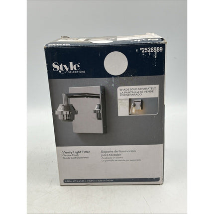 Style Selections 6.25" Chrome Transitional Vanity Light Fitter - Long Island Liquidation