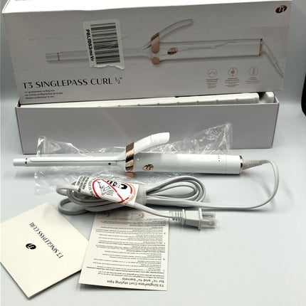 T3 SinglePass 1/2" Professional Curling Iron Ceramic Long Barrel - Long Island Liquidation