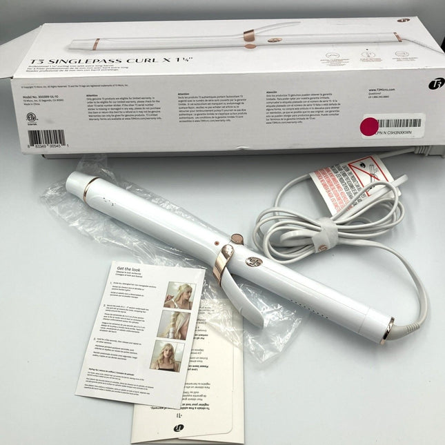 T3 SinglePass Curl X 1 1/4" 1.25" Extra Long Barrel Curling Iron 9 Heat Settings - Long Island Liquidation