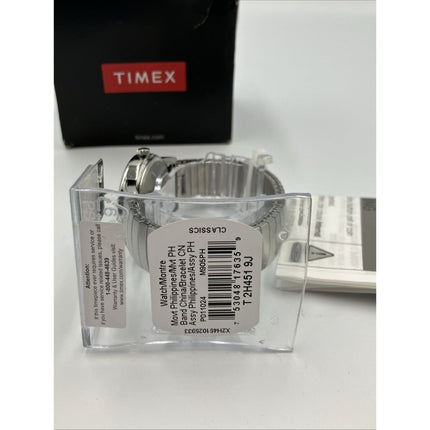 Timex Mens Watch Indiglo Date Stainless Steel Expansion Band WR 30M T2H451 Box - Long Island Liquidation