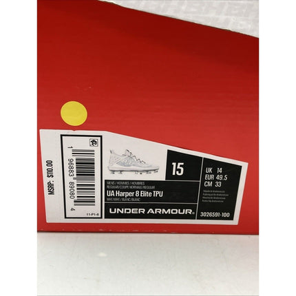 Under Armour Harper 8 Elite TPU Baseball Cleats 3026591 - 100 Mens Size 15 - Long Island Liquidation