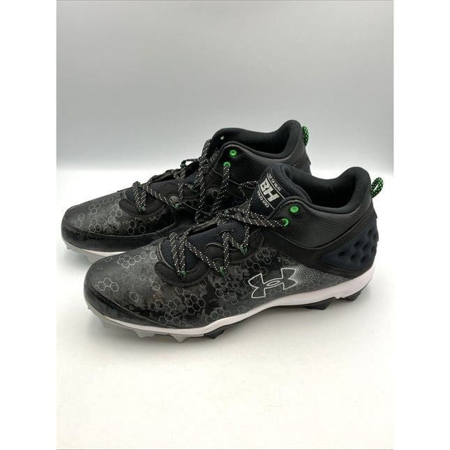 Under Armour Harper 8 Mid RM Baseball Cleats Men's Size 14 Black 3026592 001 - Long Island Liquidation