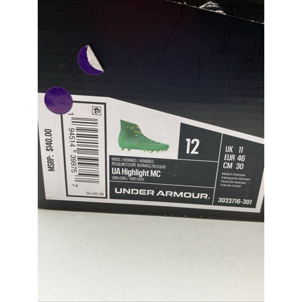 Under Armour Men's Highlight MC Football Cleats, Size 12 Green - Long Island Liquidation