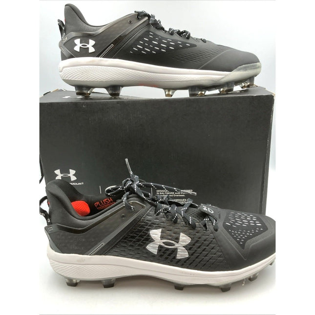 Under Armour Men's Yard Low MT TPU Baseball Cleat Shoes, Black/White, 14 M US - Long Island Liquidation