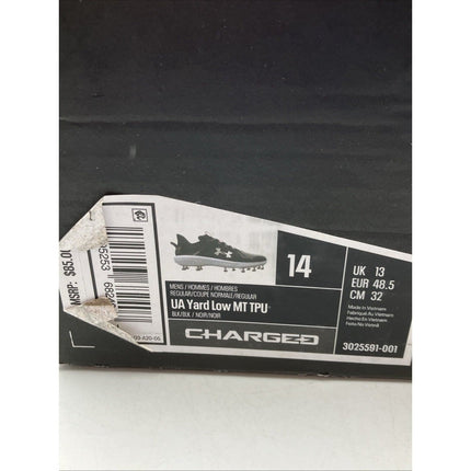 Under Armour Men's Yard Low MT TPU Baseball Cleat Shoes, Black/White, 14 M US - Long Island Liquidation