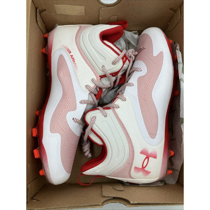 Under Armour UA Command MC Mid Lacrosse Cleats White/Red Men’s 11.5 **NEW** - Long Island Liquidation
