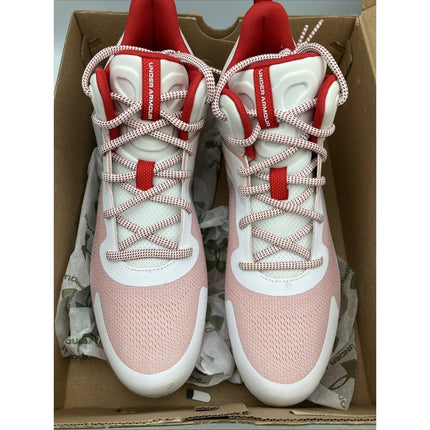 Under Armour UA Command MC Mid Lacrosse Cleats White/Red Men’s 11.5 **NEW** - Long Island Liquidation
