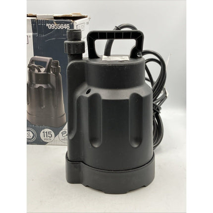 Utilitech 25 GPM 1/6 HP 115V Submersible Utility Pump Thermoplastic 0955646 - Long Island Liquidation