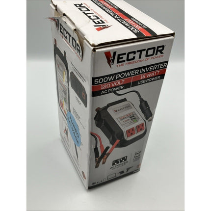 VECTOR 500 Watt Power Inverter, Dual Power Inverter, Two USB Charging Ports - Long Island Liquidation