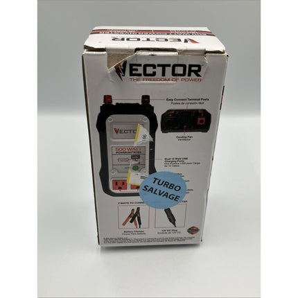 VECTOR 500 Watt Power Inverter, Dual Power Inverter, Two USB Charging Ports - Long Island Liquidation