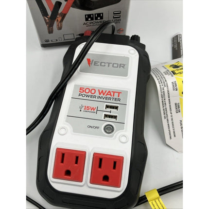 VECTOR 500 Watt Power Inverter, Dual Power Inverter, Two USB Charging Ports - Long Island Liquidation