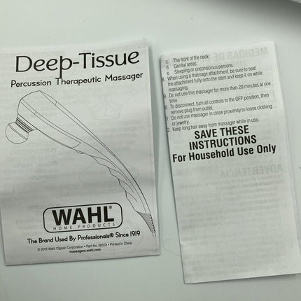 Wahl Therapeutic Massager Deep Tissue Percussion Full Body Model 4290 - TESTED - Long Island Liquidation