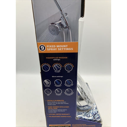 Waterpik 12 - spray 5 in. High PressureDual Shower Head Brushed Nickel INCOMPLETE - Long Island Liquidation