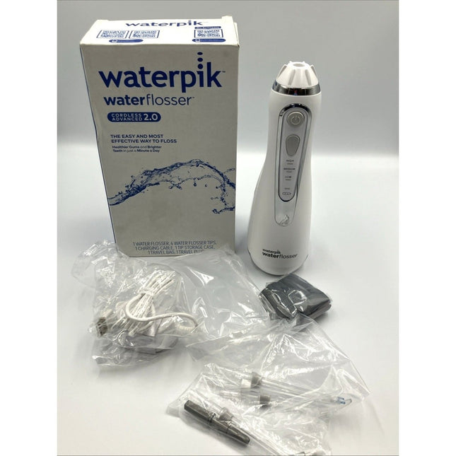 Waterpik Cordless Advanced 2.0 Water Flosser Dental Care With Travel Bag - WHITE - Long Island Liquidation