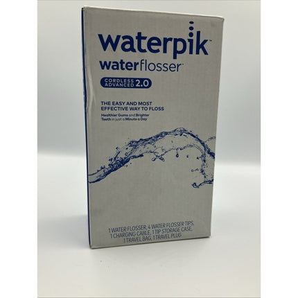 Waterpik Cordless Advanced 2.0 Water Flosser Dental Care With Travel Bag - WHITE - Long Island Liquidation