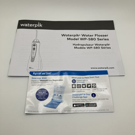 Waterpik Cordless Advanced 2.0 Water Flosser - White - WP - 582 - Long Island Liquidation