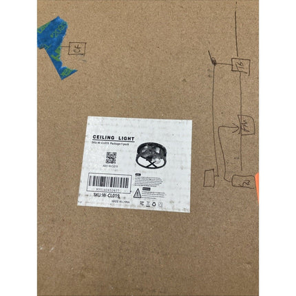 Yansun 2 - Light Flush Mount with Drum Shape Matte Black H - CL019 - Long Island Liquidation